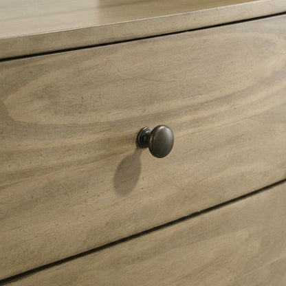 Pine Nightstand with Glass Top and Modern Style