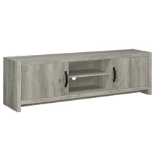 Grey Driftwood 2-Door TV Stand with Engineered Wood Construction
