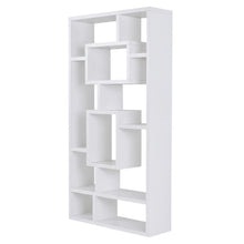 White 8-Shelf Bookshelf with Transitional Style and Safety Tipover Restraint