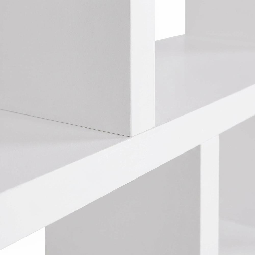 White 8-Shelf Bookshelf with Transitional Style and Safety Tipover Restraint