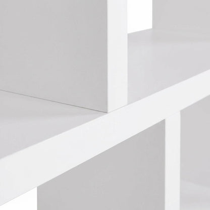 White 8-Shelf Bookshelf with Transitional Style and Safety Tipover Restraint