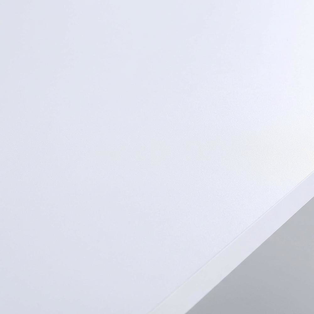 White 2-Drawer Office Computer Desk With Contemporary Style And Silver Finish