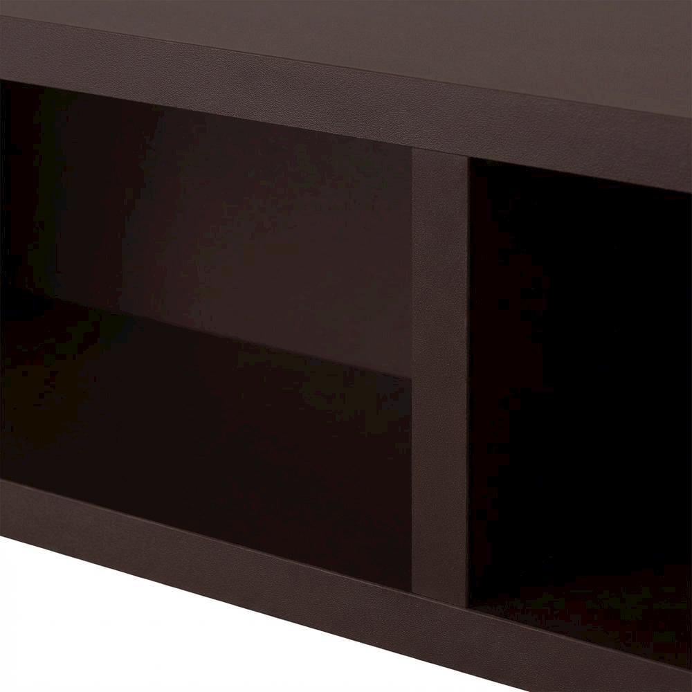 Wooden Bridge With 2 Encased Storage Compartments In Brown