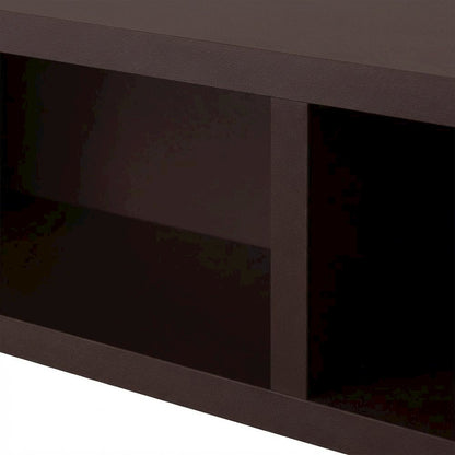 Wooden Bridge With 2 Encased Storage Compartments In Brown