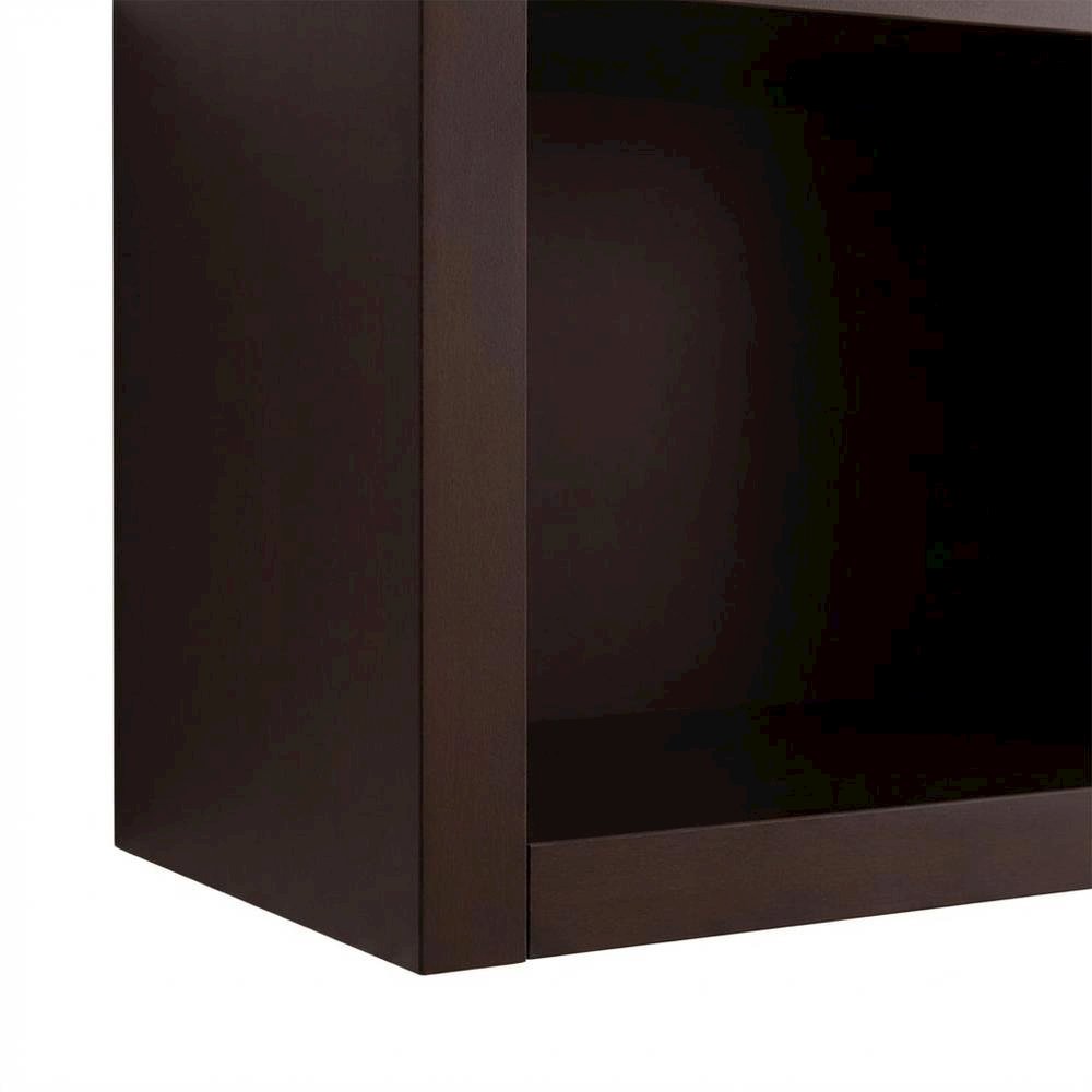 Wooden Bridge With 2 Encased Storage Compartments In Brown