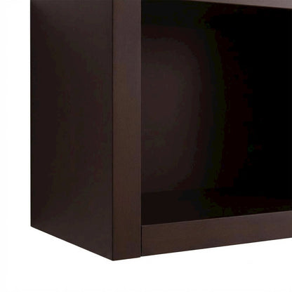 Wooden Bridge With 2 Encased Storage Compartments In Brown