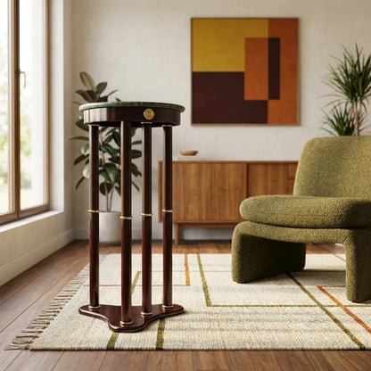Marble Top Side Table, Green Side Table Round End Tables Living Room Accent