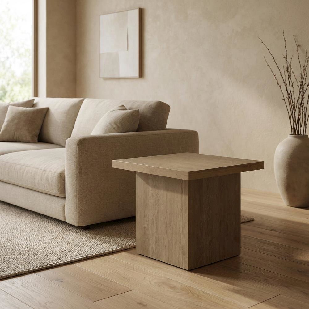 Latte, End Side Table, Square Shape, 100 lbs Weight Capacity