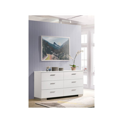 Felicity 6-drawer Dresser White High Gloss