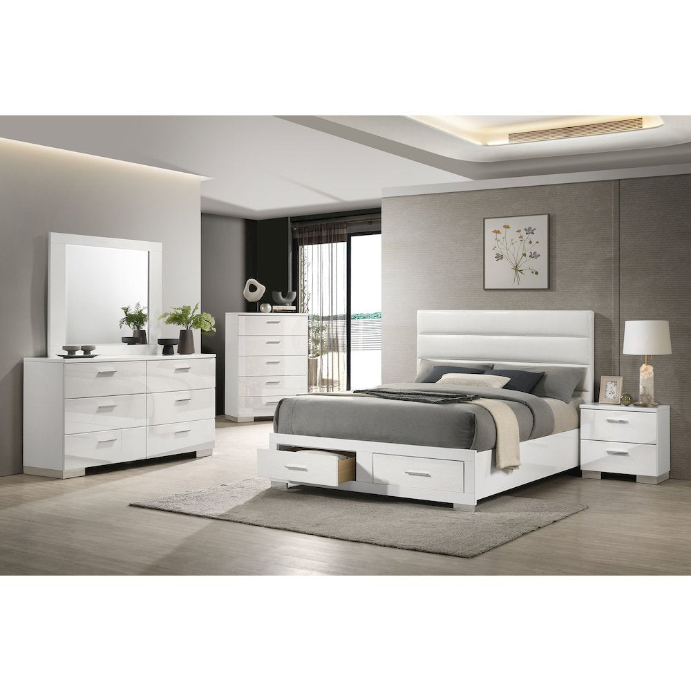 Felicity 5-piece California King Platform Bedroom Set White