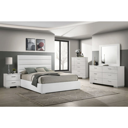 Felicity 53-inch Upholstered Queen Platform Bed White