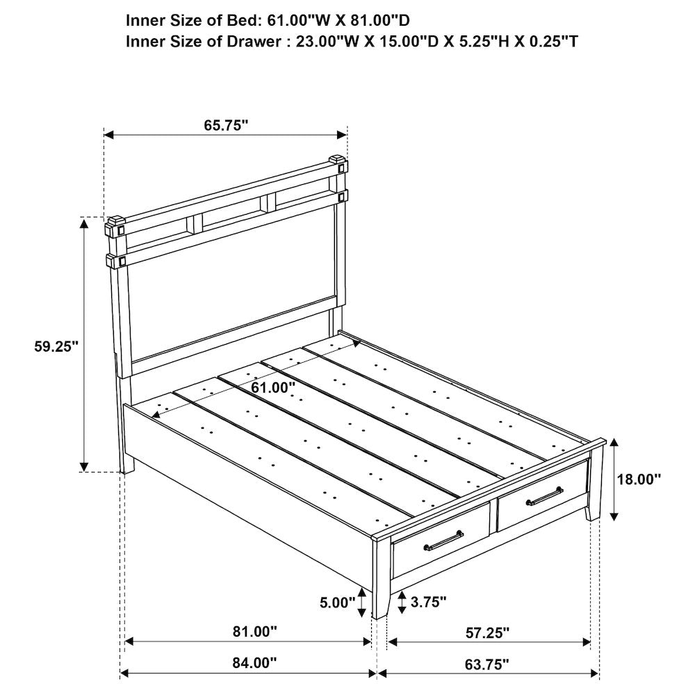 Hazlewood 4-piece Queen Bedroom Set Vineyard Oak
