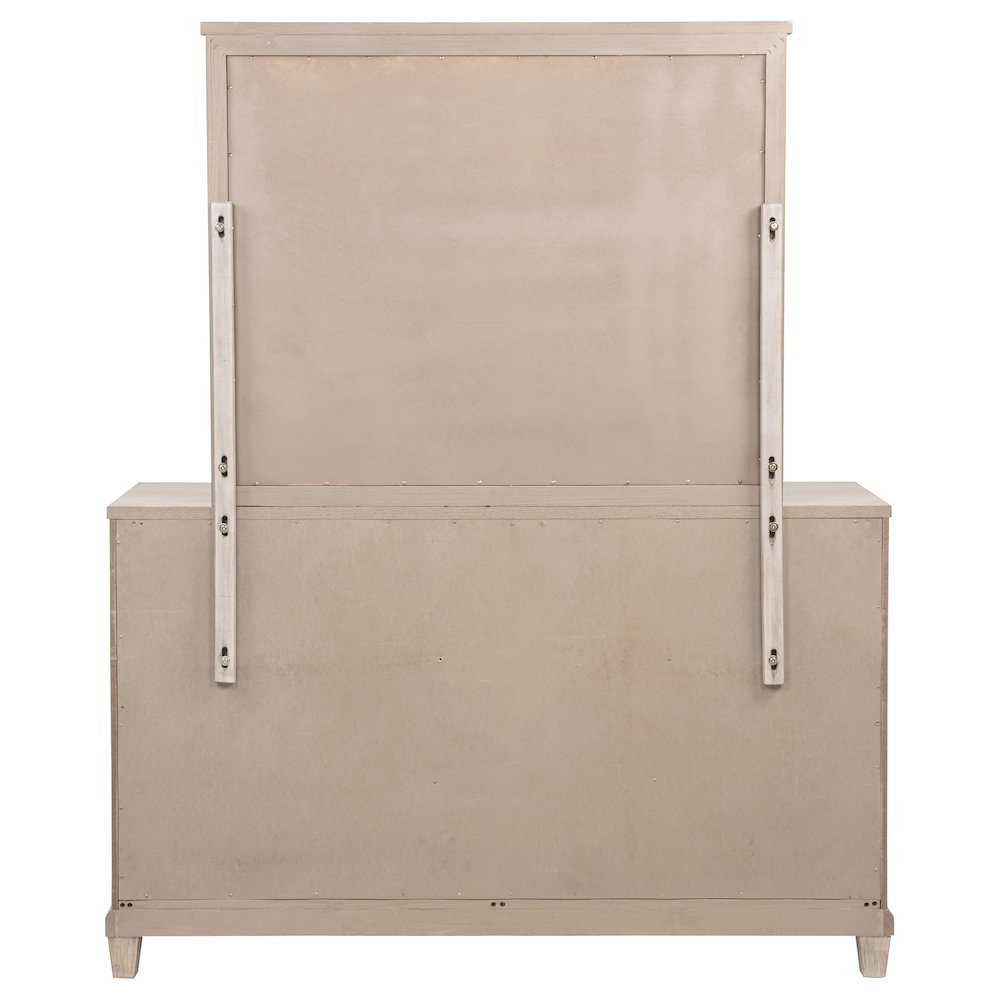 Pembroke 6-drawer Bedroom Dresser with Mirror Washed Oak