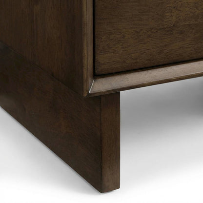 Warm Brown 2-Drawer Nightstand with Transitional Style and Classic Finish