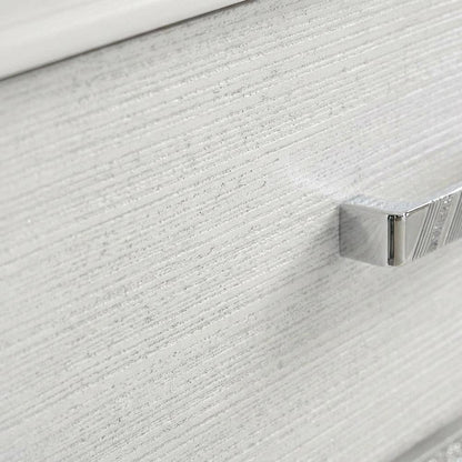White Bedroom Nightstand with Crystal Finish and Contemporary Style