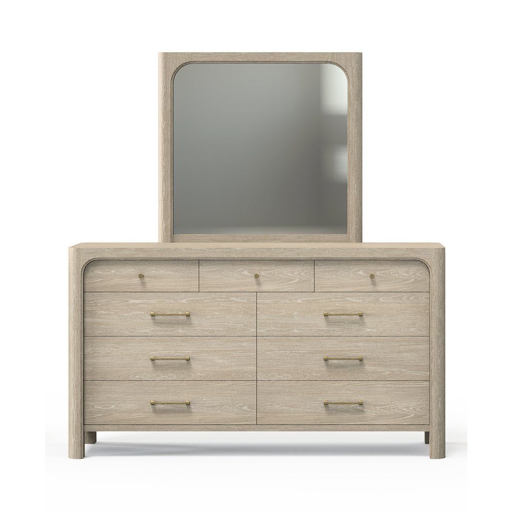 Solano 9-drawer Bedroom Dresser with Mirror Weathered Mango