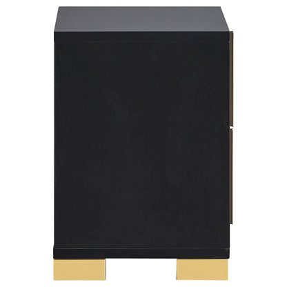 Marceline 2-drawer Nightstand Black