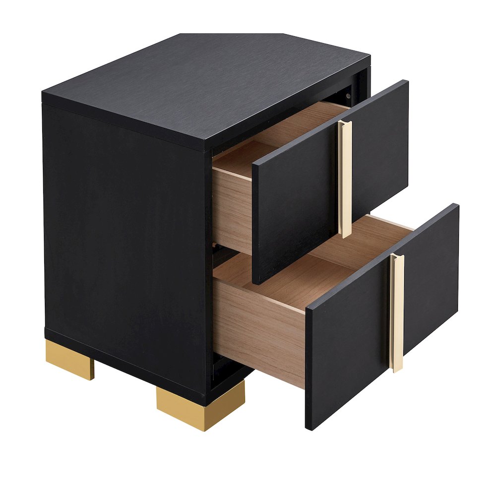 Marceline 2-drawer Nightstand Black