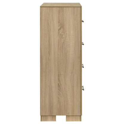 Arielle 4-drawer Bedroom Chest of Drawers Light Oak