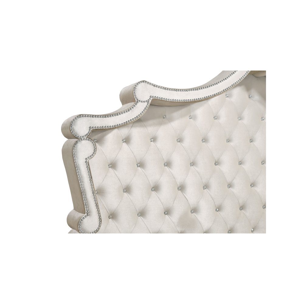 Antonella Upholstered California King Panel Bed Ivory