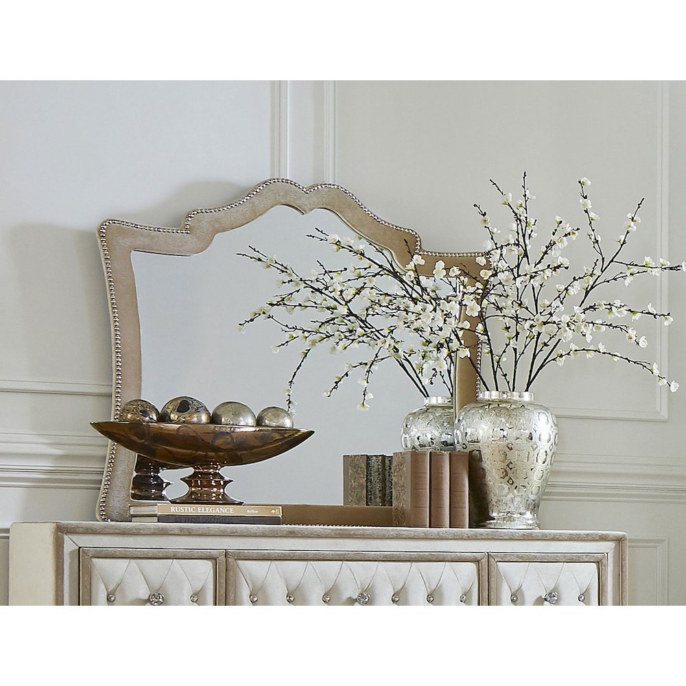 Antonella Upholstered Dresser Mirror Camel