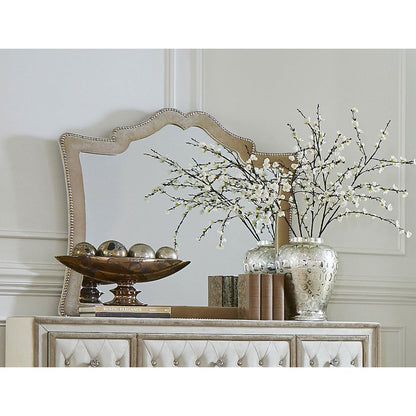 Antonella Upholstered Dresser Mirror Camel