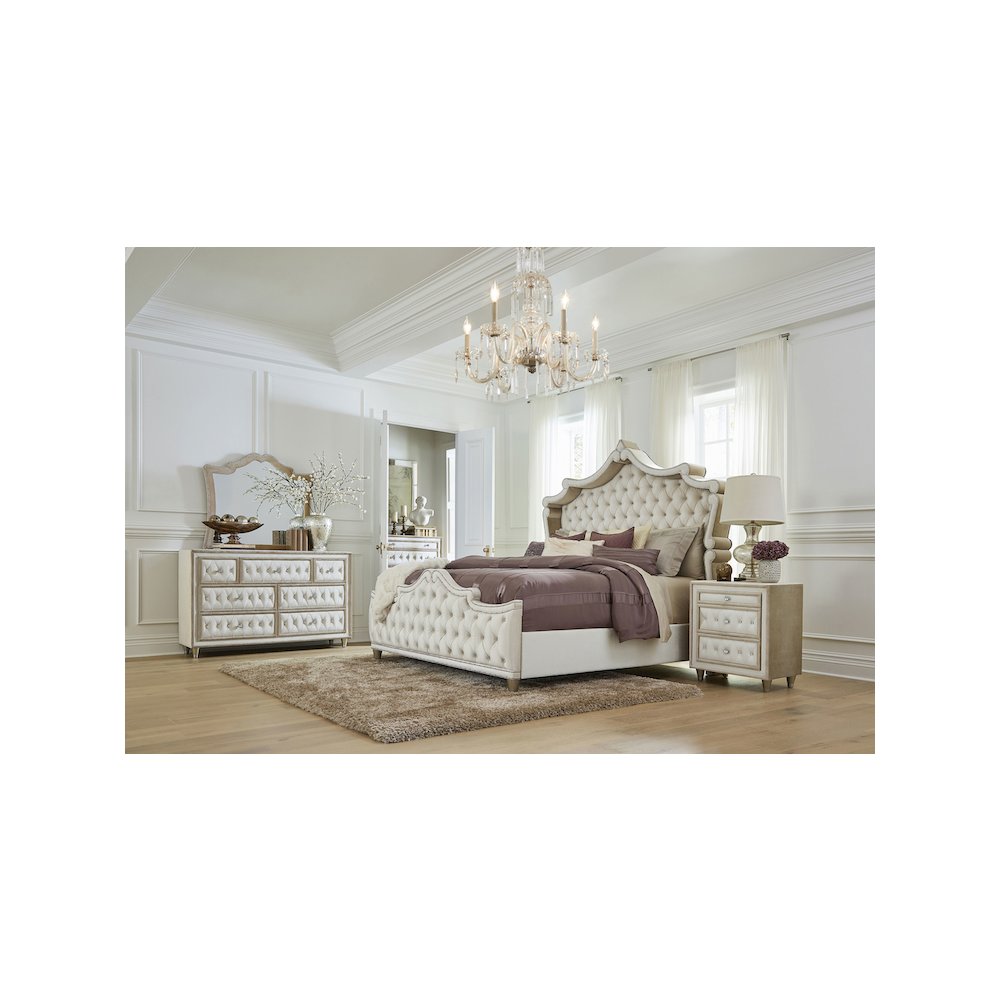 Antonella Upholstered Dresser Mirror Camel