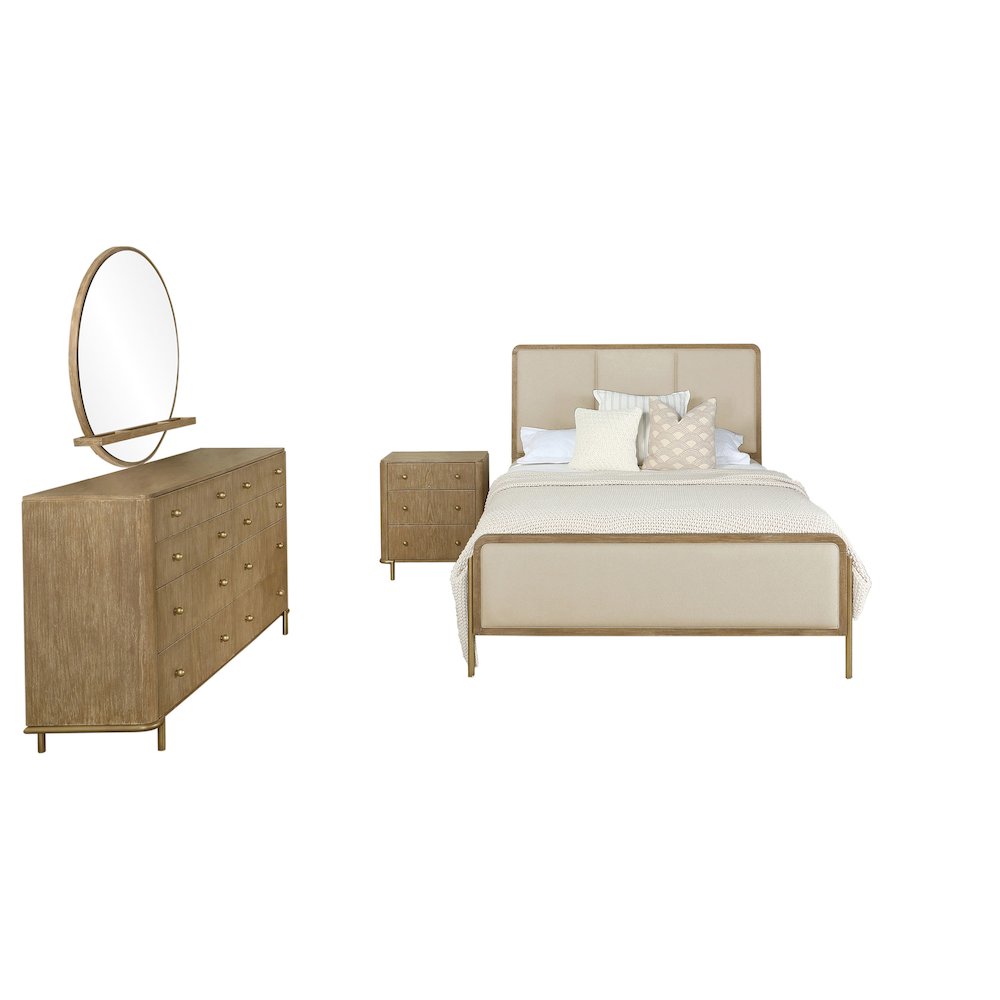 Arini 4-piece Eastern King Bedroom Set Cream and Sand Wash