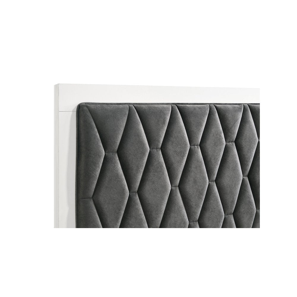 Sonora Eastern King Upholstered Panel Bed White