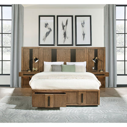 Terrace Eastern King Wall Panel Storage Bed Ash Brown