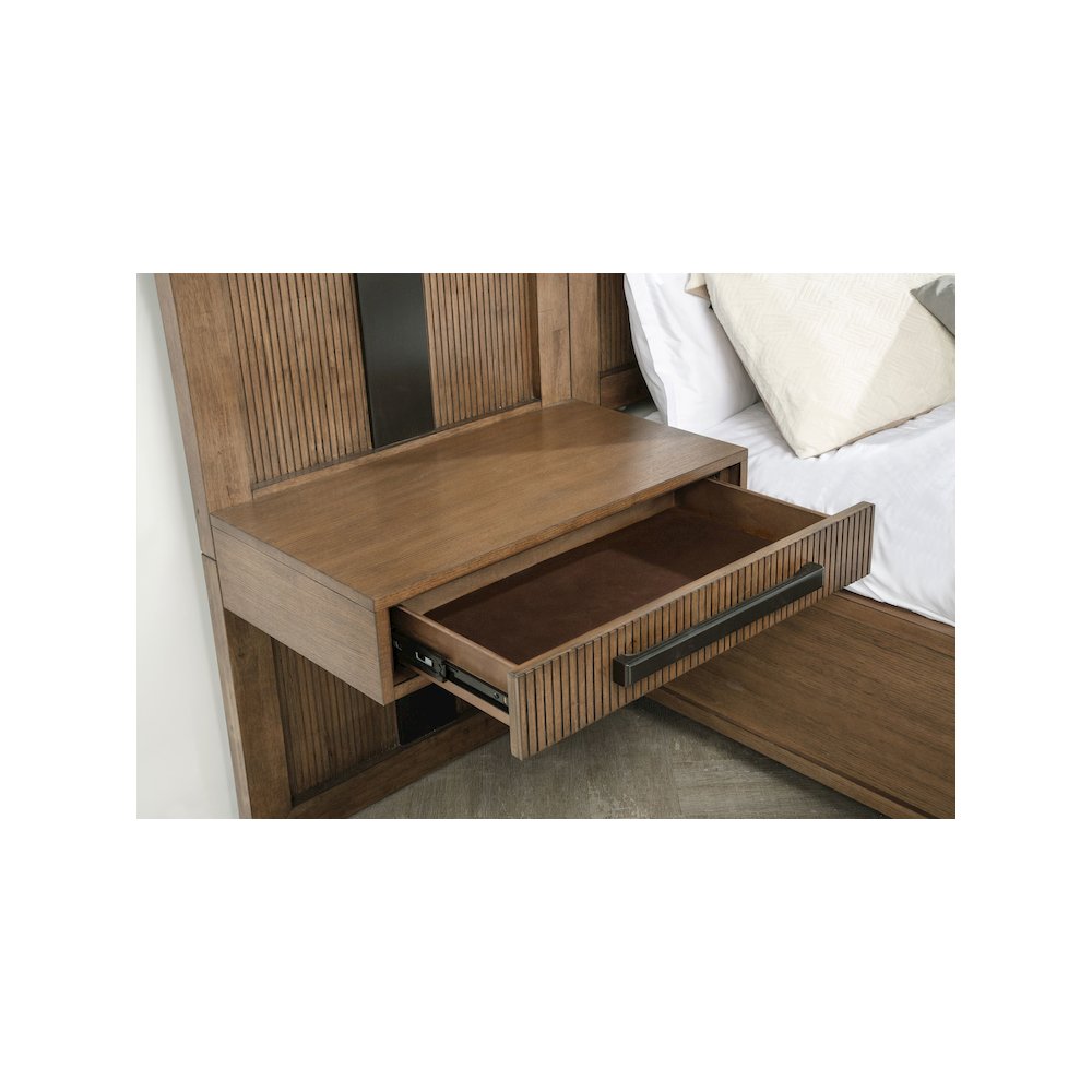 Terrace Eastern King Wall Panel Storage Bed Ash Brown
