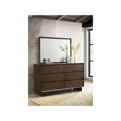 Glenwood 6-drawer Dresser and Mirror Warm Brown