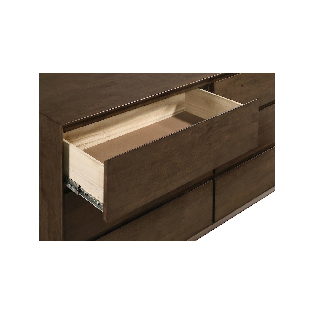 Glenwood 6-drawer Dresser and Mirror Warm Brown