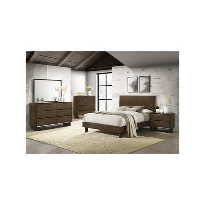 Glenwood 6-drawer Dresser and Mirror Warm Brown
