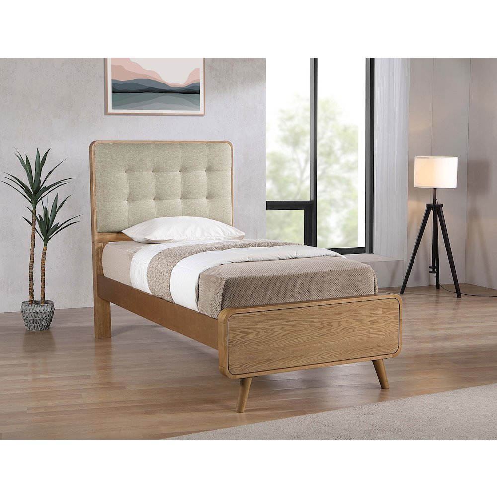 Robyn Wood Twin Platform Bed Light Ash