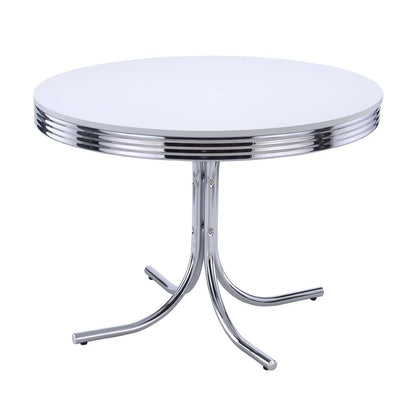 Sleek Round Dining Set Featuring 5 Pieces in Glossy White and Black Finish