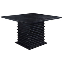 Square Counter Height Dining Table, Black Wood Pedestal Base, Kitchen