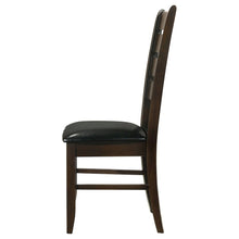 Brown Dining Chair Set of 2, Ladder Back, Upholstered Seat Kitchen Chairs