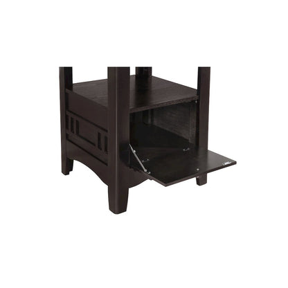 5-Piece Counter Height Dining Set, Espresso Wood, Oval Table with Storage