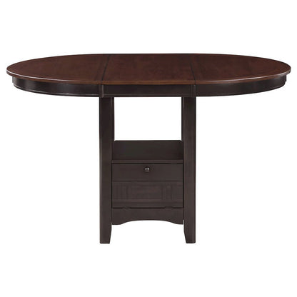 5-Piece Counter Height Dining Set, Light Chestnut Wood, Oval Table