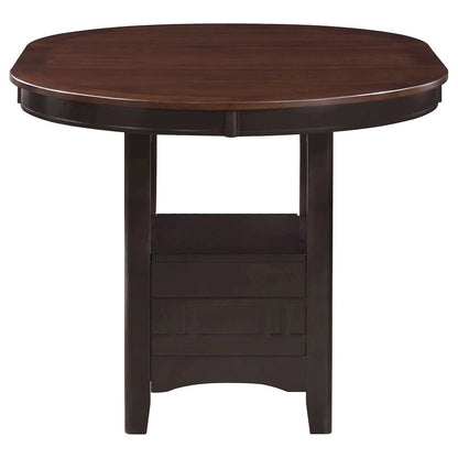 5-Piece Counter Height Dining Set, Light Chestnut Wood, Oval Table