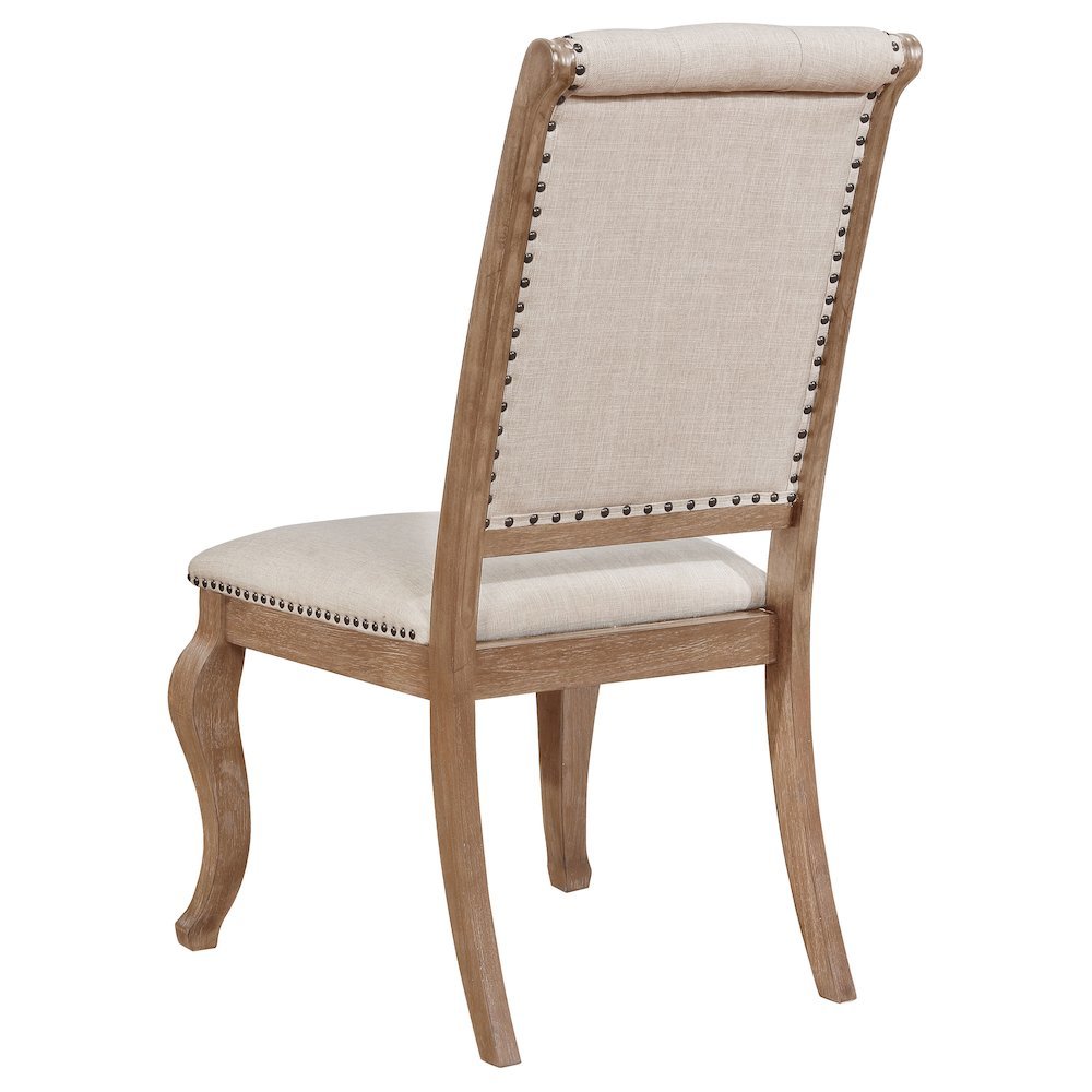 Upholstered Dining Chairs (Set of 2), Button Tufted, Barley Brown