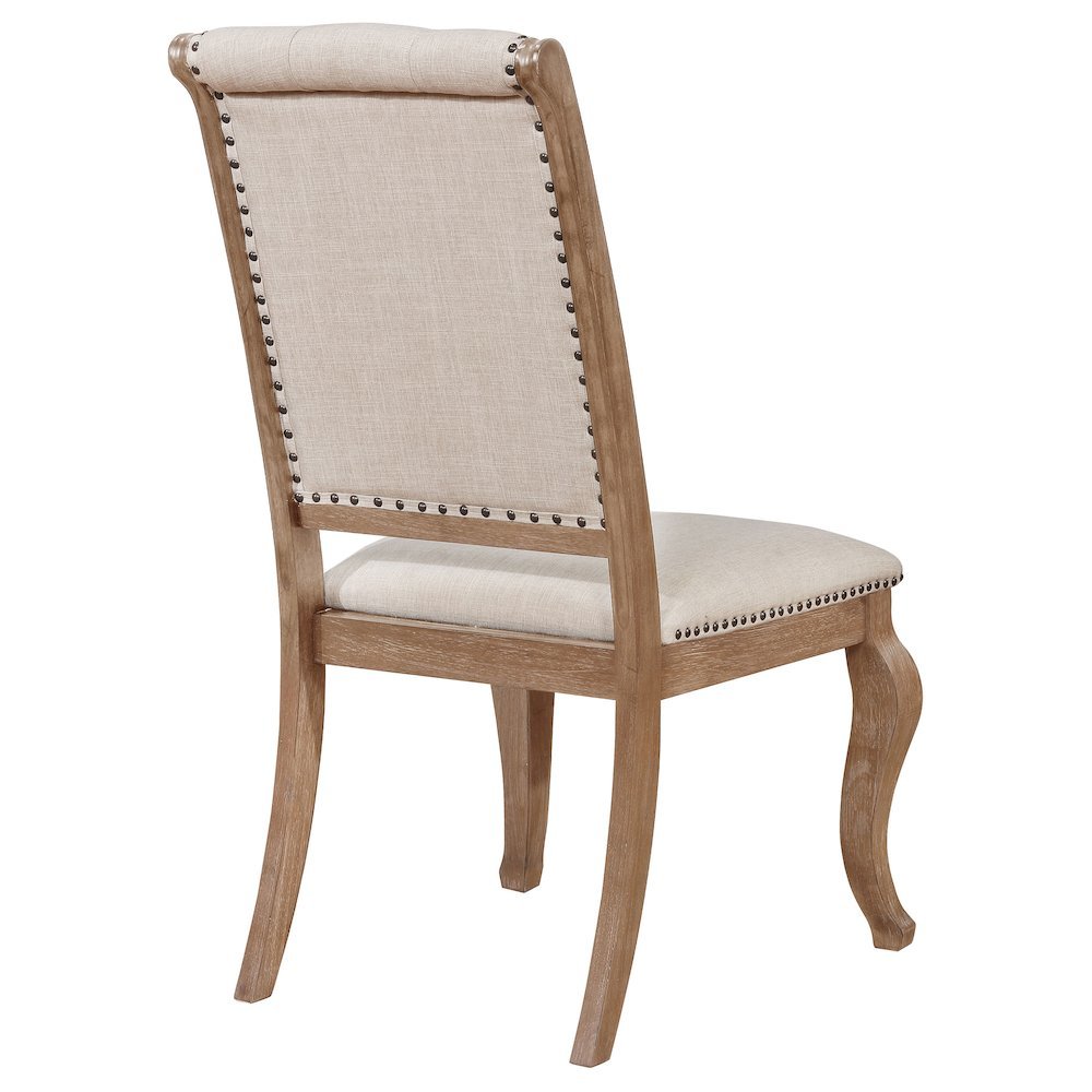 Upholstered Dining Chairs (Set of 2), Button Tufted, Barley Brown
