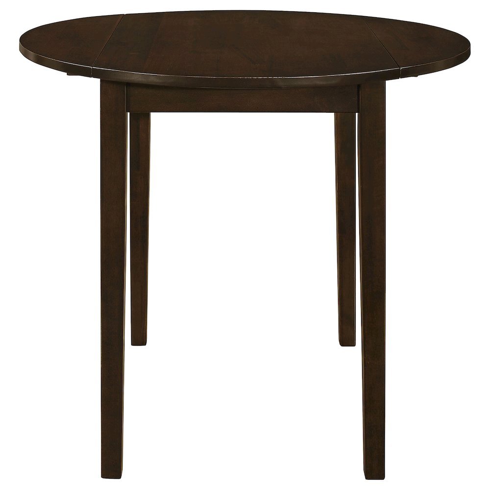 Brown Round Drop Leaf Table and Chairs for Dining Room, Set for 2