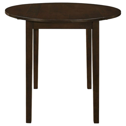 Brown Round Drop Leaf Table and Chairs for Dining Room, Set for 2