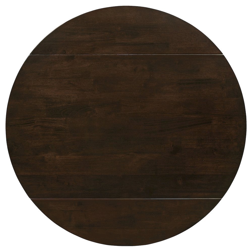 Brown Round Drop Leaf Table and Chairs for Dining Room, Set for 2