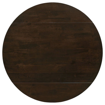 Brown Round Drop Leaf Table and Chairs for Dining Room, Set for 2