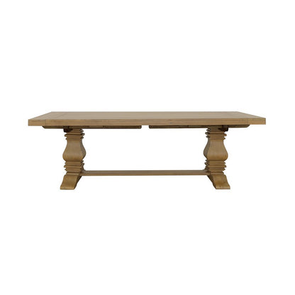 126"-Inch, Solid Wood Extendable Dining Table for 8, Gold Finish, Pine Wood