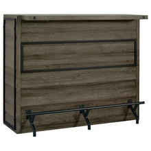 5-Shelf Composite Wood Home Bar Wine Cabinet in Aged Oak Finish with Storage