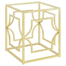 Brass Color Square Dining Table Base - 24 Inch Metal Dining Table Base